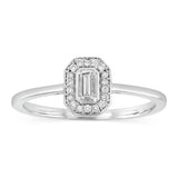 Luminesce Lab Grown 1/10 Carat Diamond Halo Ring in Sterling Silver