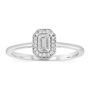 Luminesce Lab Grown 1/10 Carat Diamond Halo Ring in Sterling Silver