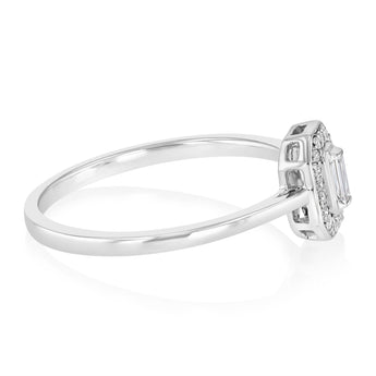 Luminesce Lab Grown 1/10 Carat Diamond Halo Ring in Sterling Silver