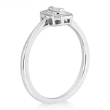 Luminesce Lab Grown 1/10 Carat Diamond Halo Ring in Sterling Silver
