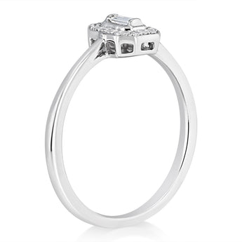 Luminesce Lab Grown 1/10 Carat Diamond Halo Ring in Sterling Silver