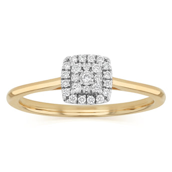 Luminesce Lab Grown 1/10 Carat Diamond Ring in 9ct Yellow Gold