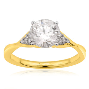 Luminesce Lab Grown 2.10 Carat Diamond Ring in 9ct Yellow Gold