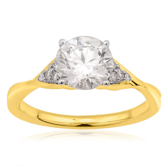 Luminesce Lab Grown 2.10 Carat Diamond Ring in 9ct Yellow Gold