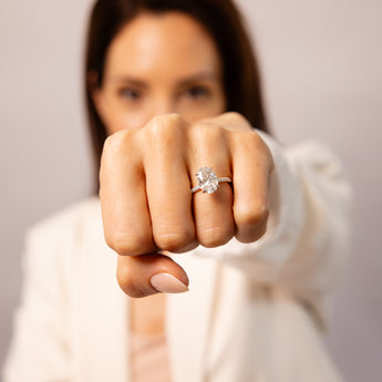 Luminesce Lab Grown 3.20 Carat Diamond Oval Ring in 9ct Yellow Gold