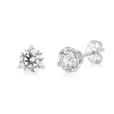 Luminesce Lab Grown 2 Carat Diamond Solitaire Stud Earrings in Sterling Silver