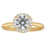 Luminesce Lab Grown 1.10 Carat Diamond Halo Solitaire Ring in Gold Plated Sterling Silver