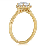 Luminesce Lab Grown 1.10 Carat Diamond Halo Solitaire Ring in Gold Plated Sterling Silver