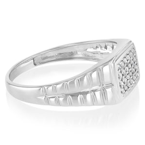 Luminesce Lab Grown 1/6 Carat Diamond Gents Ring in Sterling Silver
