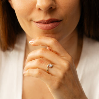 Luminesce Lab Grown 1/4 Carat Diamond Halo Ring in 9ct Yellow Gold