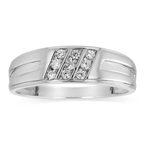 Luminesce Lab Grown 1/6 Carat Diamond Gents Ring in Sterling Silver