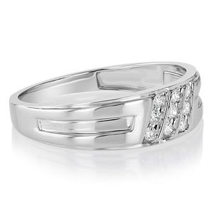 Luminesce Lab Grown 1/6 Carat Diamond Gents Ring in Sterling Silver