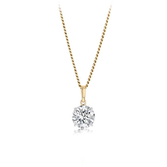 Luminesce Lab Grown 3/4 Carat Diamond Solitaire Pendant in 9ct Yellow Gold