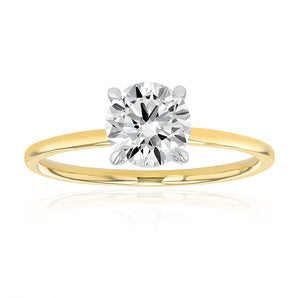 Luminesce Lab Grown 1 Carat Diamond Solitaire Ring in 9ct Yellow Gold