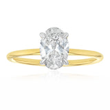 Luminesce Lab Grown 1 Carat Diamond Oval Solitaire Ring in 9ct Yellow Gold