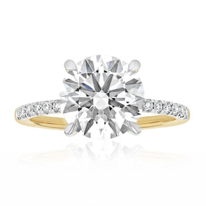 Luminesce Lab Grown 3.20 Carat Diamond Ring with Hidden Halo in 9ct Yellow Gold