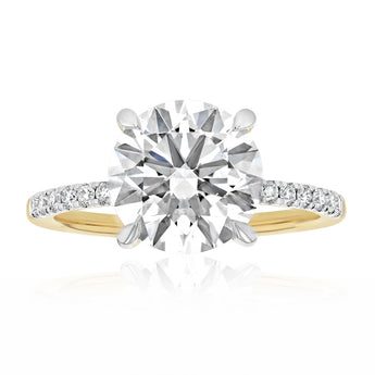 Luminesce Lab Grown 3.20 Carat Diamond Ring with Hidden Halo in 9ct Yellow Gold