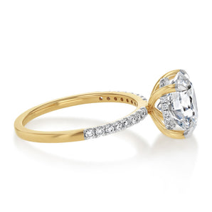 Luminesce Lab Grown 3.20 Carat Diamond Ring with Hidden Halo in 9ct Yellow Gold