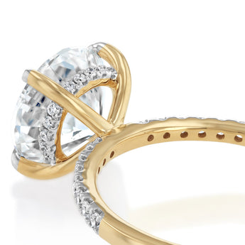 Luminesce Lab Grown 3.20 Carat Diamond Ring with Hidden Halo in 9ct Yellow Gold
