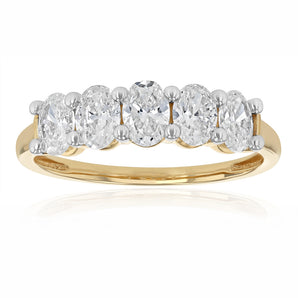 Luminesce Lab Grown 1 Carat Diamond Oval Ring in 9ct Yellow Gold