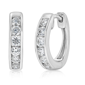 Luminesce Lab Grown 1/2 Carat Diamond Hoop Earrings in Sterling Silver