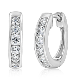 Luminesce Lab Grown 1/2 Carat Diamond Hoop Earrings in Sterling Silver