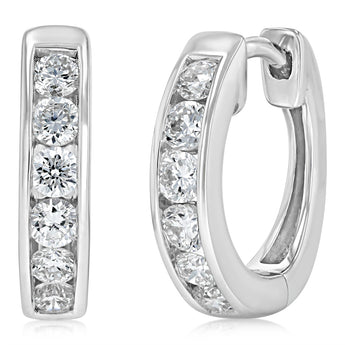 Luminesce Lab Grown 1/2 Carat Diamond Hoop Earrings in Sterling Silver