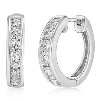 Luminesce Lab Grown 1 Carat Diamond Hoop Earrings in Sterling Silver