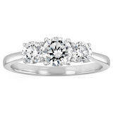 Luminesce Lab Grown 0.95 Carat Diamond Trilogy Ring in 9ct White Gold