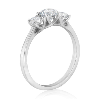 Luminesce Lab Grown 0.95 Carat Diamond Trilogy Ring in 9ct White Gold