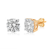 Luminesce Lab Grown 5 Carat Diamond Solitaire Stud Earrings in 9ct Yellow Gold