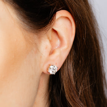 Luminesce Lab Grown 5 Carat Diamond Solitaire Stud Earrings in 9ct Yellow Gold