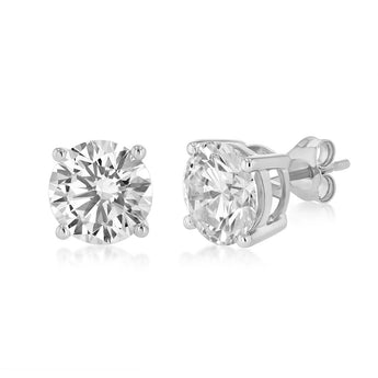 Luminesce Lab Grown 5 Carat Diamond Solitaire Stud Earrings in 9ct White Gold
