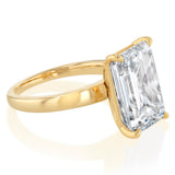 Luminesce Lab Grown 8 Carat Diamond Emerald Solitaire Ring in 9ct Yellow Gold