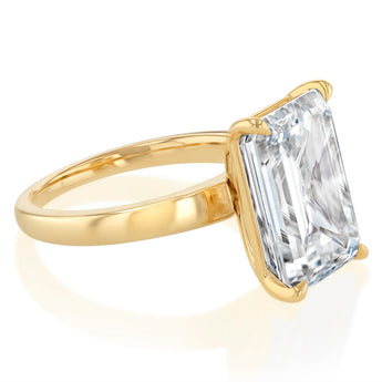 Luminesce Lab Grown 8 Carat Diamond Emerald Solitaire Ring in 9ct Yellow Gold