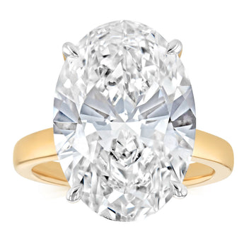 Luminesce Lab Grown 11 Carat Diamond Oval Solitaire Ring in 9ct Yellow Gold