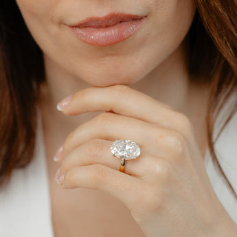 Luminesce Lab Grown 11 Carat Diamond Oval Solitaire Ring in 9ct Yellow Gold