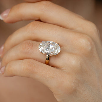 Luminesce Lab Grown 11 Carat Diamond Oval Solitaire Ring in 9ct Yellow Gold