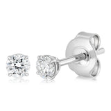 Luminesce Lab Grown 1/4 Carat Diamond Solitaire Stud Earrings in Platinum Plated Sterling Silver