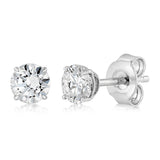 Luminesce Lab Grown 1/2 Carat Diamond Solitaire Stud Earrings in Platinum Plated Sterling Silver