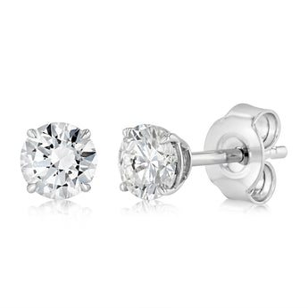 Luminesce Lab Grown 1/2 Carat Diamond Solitaire Stud Earrings in Platinum Plated Sterling Silver