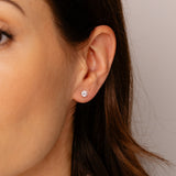 Luminesce Lab Grown 3/4 Carat Diamond Solitaire Stud Earrings in Platinum Plated Sterling Silver