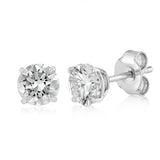 Luminesce Lab Grown 1.50 Carat Diamond Solitaire Stud Earrings in Platinum Plated Sterling Silver