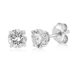 Luminesce Lab Grown 1.50 Carat Diamond Solitaire Stud Earrings in Platinum Plated Sterling Silver
