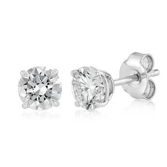 Luminesce Lab Grown 1.50 Carat Diamond Solitaire Stud Earrings in Platinum Plated Sterling Silver