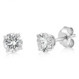 Luminesce Lab Grown 1.50 Carat Diamond Solitaire Stud Earrings in Platinum Plated Sterling Silver