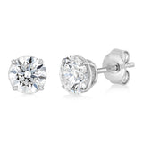 Luminesce Lab Grown 2 Carat Diamond Solitaire Stud Earrings in Platinum Plated Sterling Silver