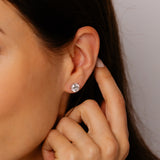 Luminesce Lab Grown 4 Carat Diamond Solitaire Stud Earrings in Platinum Plated Sterling Silver