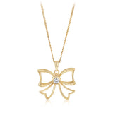 Luminesce Lab Grown 1/10 Carat Diamond Ribbon Pendant in Gold Plated Silver