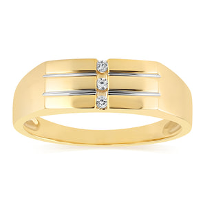 Luminesce Lab Grown Diamond Gents Ring in Gold Plated Sterling Silver